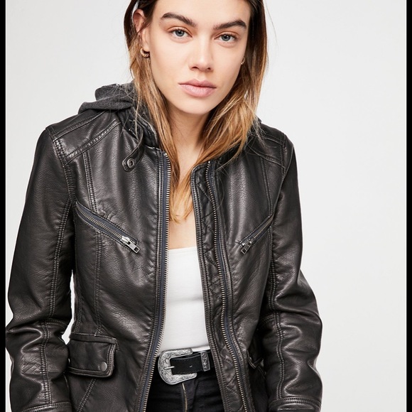 Free People Vegan Leather Monroe Moto Jacket - Picture 2 of 5